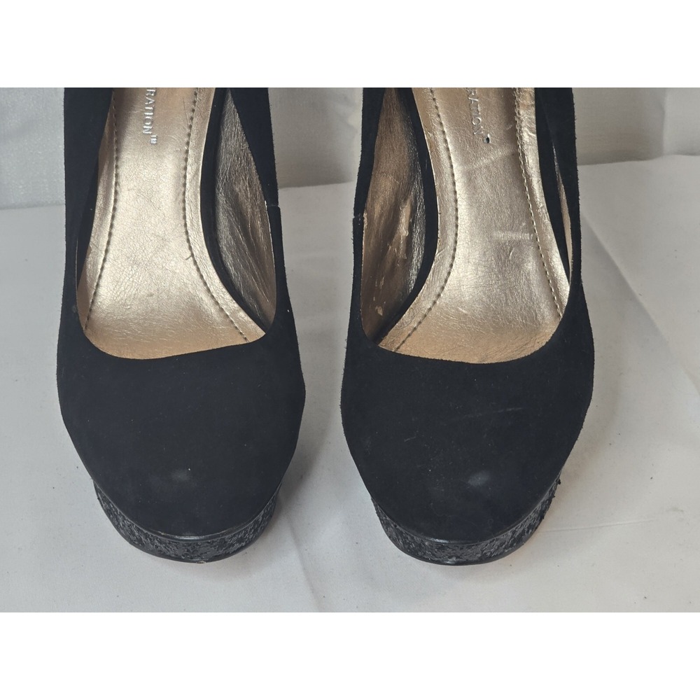 Bcbgeneration Black Suede Glitter Platform Pumps … - image 4